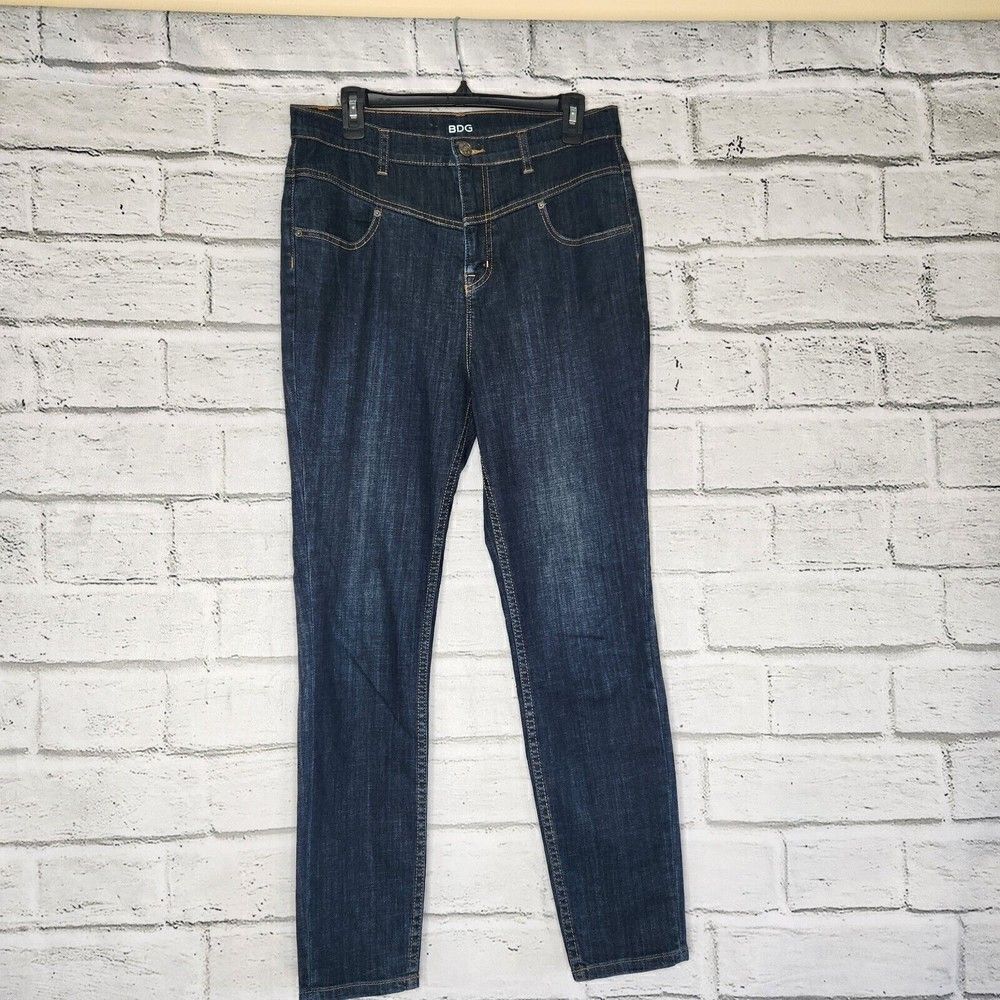 BDG From Urban Outfitters High Rise Seam Ankle  Jeans Womens 32x29 Dark Wash